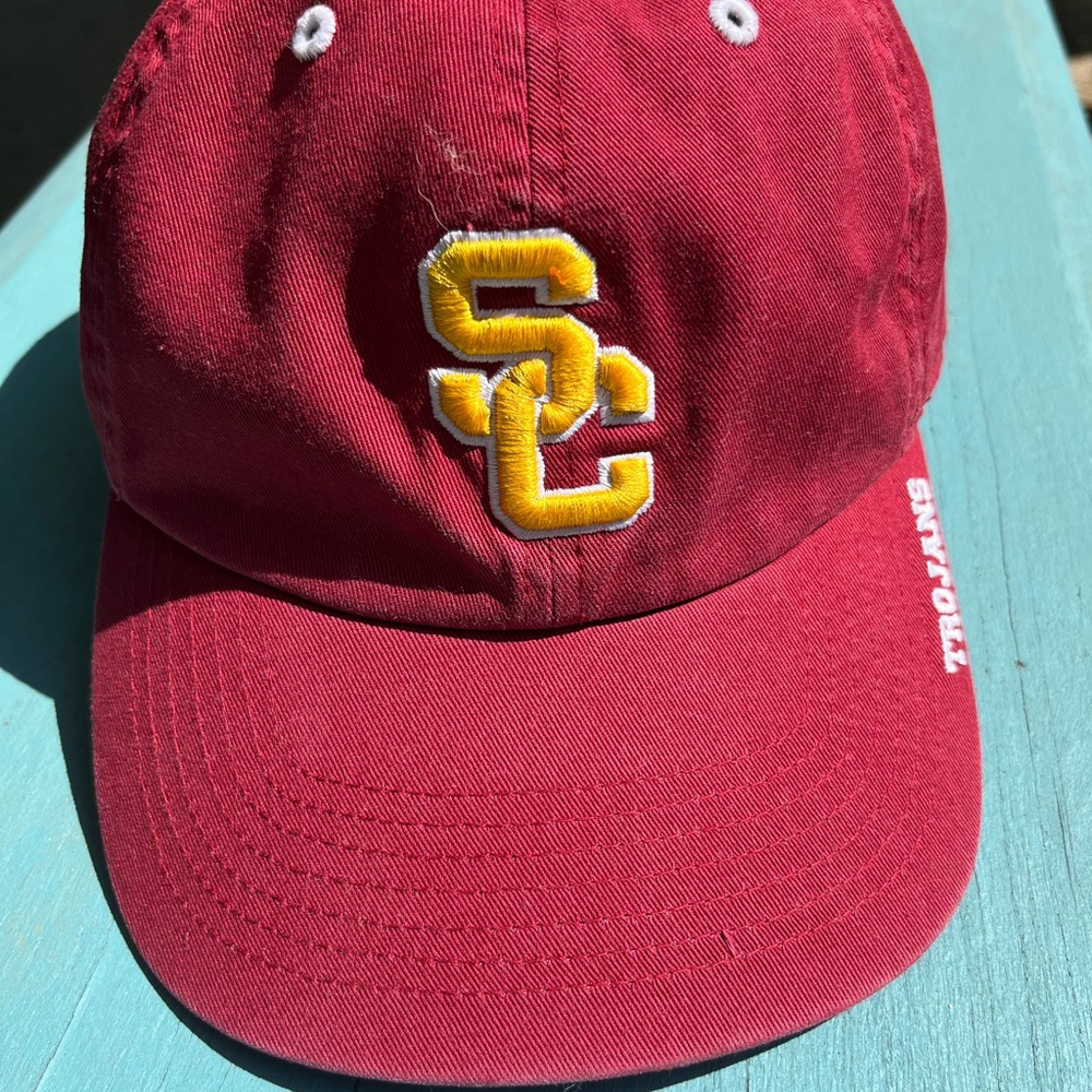 USC Hat Cardinal Red Adjustable Baseball Cap washed and sanitized like new